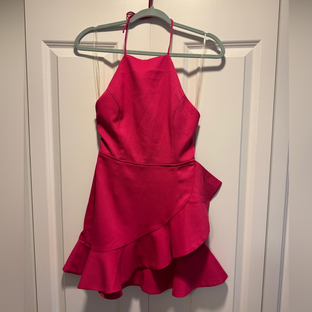 NBD Born Yesterday Mini Dress Size S, Pink Halter Top